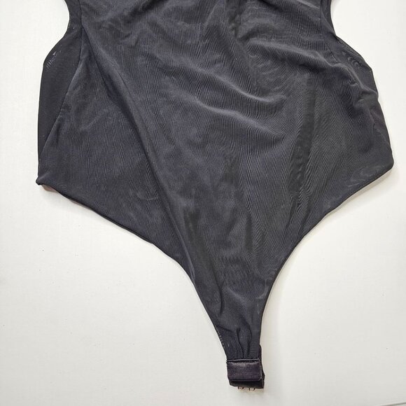 Noe Undergarments Size Small Black Silk Mesh Underwire Bodysuit - Picture 4 of 9